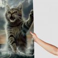 thumbnail image 3 of Orinice  Funny Cat Shower Curtain Brave Kitten Sea Kraken Sailboats Seagulls Full Moon Natural Scenery Ocean Theme Polyester Bathroom Decor Curtains Set with Hook 69x72, 3 of 7