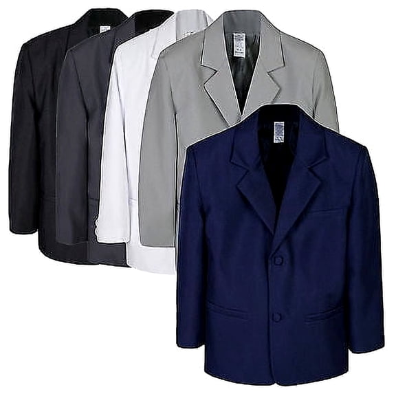 Boy Kid Teen Formal Wedding Party White Navy Blazer Black Gray Jacket Coat S-7