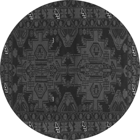 Ahgly Company Indoor Round Persian Gray Traditional Area Rugs, 7' Round