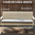 thumbnail image 4 of Outsunny 3 Seat Wooden Porch Swing with Stand, Patio Swing Chair with Cushion, Natural Wood, 4 of 9