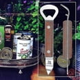 thumbnail image 5 of Abridor de latas de acero inoxidable, abridor de botellas de cerveza con mango de madera para botellas manuales, latas, color marrón plateado, 2 unidades), 5 of 5