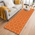 thumbnail image 3 of 2x6 Kitchen Runner Rug, Orange Morocco Non-Skid Rubber Backing Large Rectangle Rugs - Living Room Bedroom Home Office, Geometric Leaf Diamond Lattice Abstract Indoor Floor Mat Carpets Washable Rug, 3 of 9