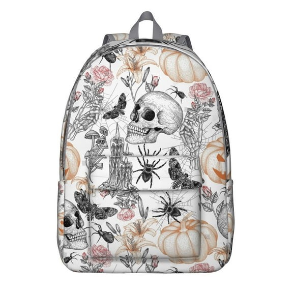 Dark Gothic Moon Backpack, Waterproof School Bag Featuring Mystical Night Sky and Astronomical Pattern
