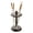 Bronze, variant on Steel Divided Toothbrush Holder Stand, – Four Divided Compartments, 3.25” x 3.25” x 5.75”, Brushed Nickel & Polished Chrome