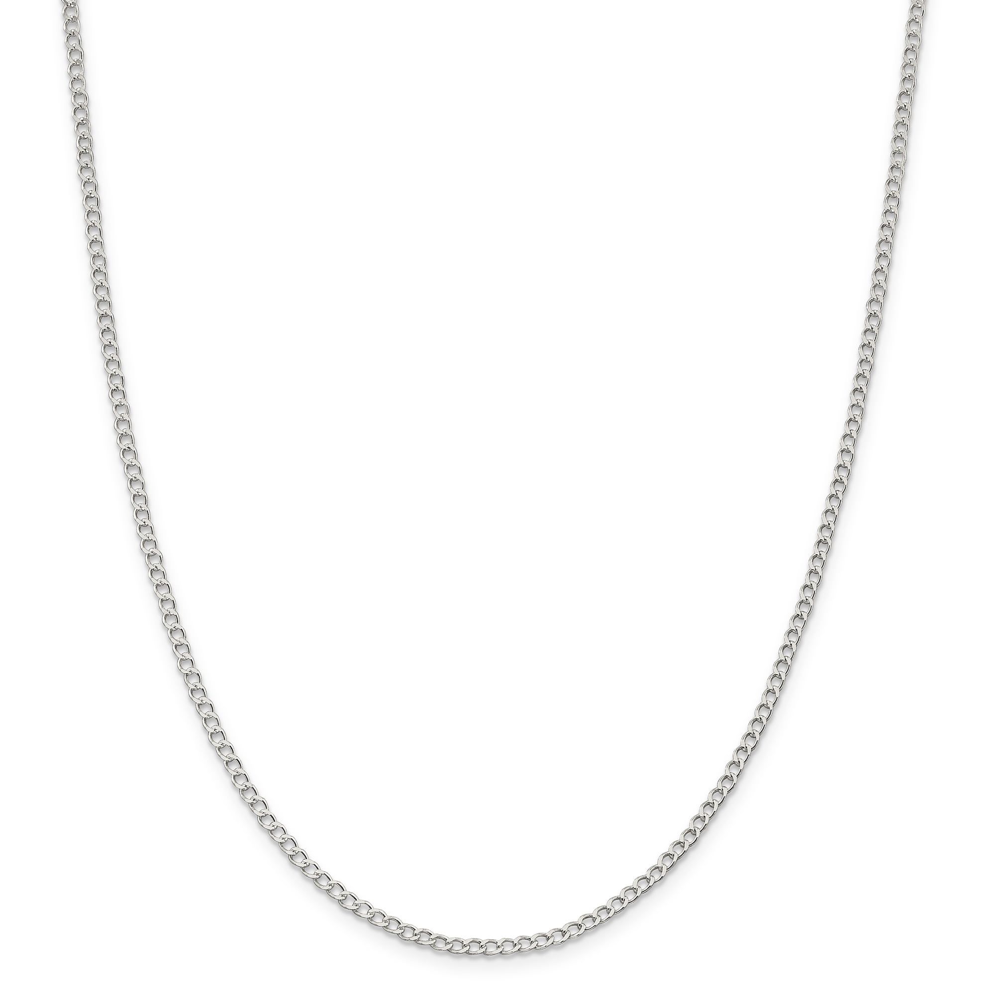 Beautiful Sterling silver 925 sterling Sterling Silver 2.5mm Wide Curb Chain 
