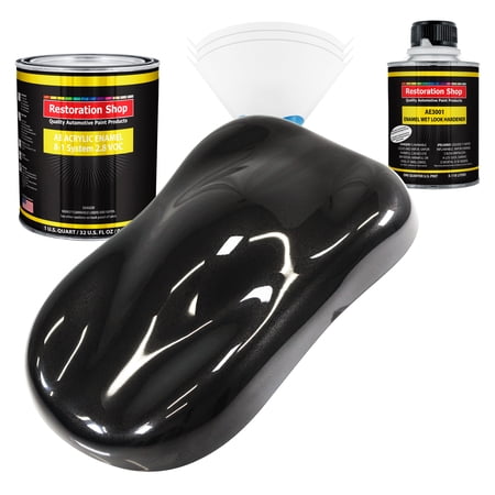 Restoration Shop - Black Diamond Firemist Acrylic Enamel Auto Paint - Complete Quart Paint Kit - Single Stage High Gloss