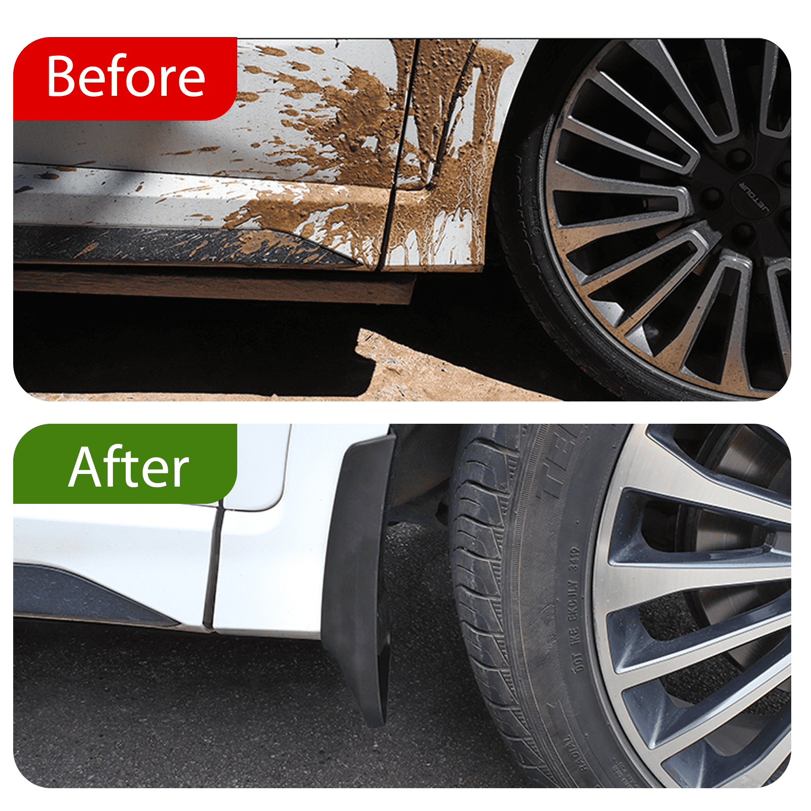 SPEEDWOW 4 pcs Mud Flaps Scratch Resistant Mud Flaps Splash Guards Fit for 2021-2022 F-150 Without Fender Flares.（No Drilling Required）