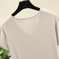 thumbnail image 5 of Olyvenn Womens Summer Tops V Neck Short Sleev Shirts Casual Loose Basic Tee 2025 Summer Clothes Outfits with Chest Pockets Beige 6, 5 of 8