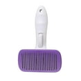 thumbnail image 2 of Automatic Pet Hair Removal Comb for Dogs - Stainless Steel Deshedding Tool, 7.09x4.33x2.36 inch, Reduces Wool Balls and Allergies, Ideal for Long Hair Animal Grooming(Purple), 2 of 3
