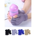thumbnail image 2 of Deago 2 Pairs Winter Half Finger Gloves Knitted Fingerless Mittens Warm Stretchy Gloves for Men and Women (Coffee), 2 of 5