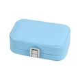 thumbnail image 2 of Estuche de joyería de viaje Organizador de almacenamiento Ahorre espacio Multifunción, a prueba de polvo Cartón de PU Estuche de regalo de doble capa para mujeres Anillos Pendiente de Azul Yinane Joyero de viaje, 2 of 3