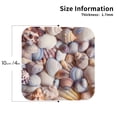 thumbnail image 2 of Honeii Sea Shells Print Leather Coaster Set of 4, Ideal for Safeguarding Your Furniture from Drinks Spills and Effortless Cleanup-Square, 2 of 6