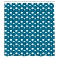 thumbnail image 3 of Baby Shower Curtain, Newborn Faces of Clouds Raindrops Snow and Sun Wind Seasonal Cartoon, Fabric Bathroom Set with Hooks, 69W X 84L Inches Extra Long, Petrol Blue Pink and White, by Ambesonne, 3 of 3