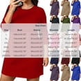thumbnail image 4 of Plus Size Women's 3/4 Sleeve Nightgown Round Neck Mini Sleep Dresses Fall Casual Loose Loungewear Dress L-5XL, 4 of 6