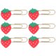 thumbnail image 1 of 8 piezas de estilo coreano Ins Patrón de dibujos animados Clip de papel Pin de encuadernación Clip de papel de oficina Lindo marcador (Fresa), 1 of 8
