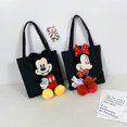 thumbnail image 2 of Disney-Bolsos de hombro de Mickey Mouse para niños y niñas, bolsos de mano de moda, bolso de lona portátil informal, mochilas escolareskeychain1 Fivean unisex, 2 of 2