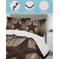 thumbnail image 4 of Western Star Retro Twin XL Size Down Alternative Comforter, Lightweight Comforter Quilt Bedding Set with Pillow Shams Vintage Brown Wood Barn All Seasons Bed Comforter Duvet Insert 68"x98", 4 of 7