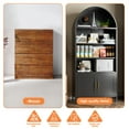 thumbnail image 4 of SUPEER 73" Tal Big Metal Arched Storage Display Cabinetr, Pantry, Curio Cabinet, Metal Arched Bookcase with Glass Doors, Assembly Required, Black, 4 of 6