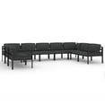thumbnail image 2 of vidaXL 9 Piece Patio Lounge Set with Cushions Aluminum Anthracite, 2 of 7