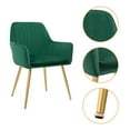 thumbnail image 3 of CangLong Modern ‎Metal Velvet Stripes Club Accent Arm Chairs, Green (Set of 2), 3 of 6