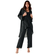 Roaman's Women's Plus Size Beaded Georgette 3-Piece Pant Set – Formal Wear