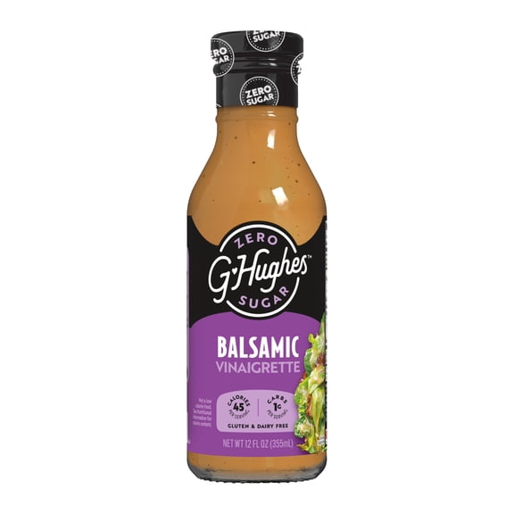 G Hughes Zero Sugar Balsamic Vinaigrette Salad Dressing, 12 fl oz