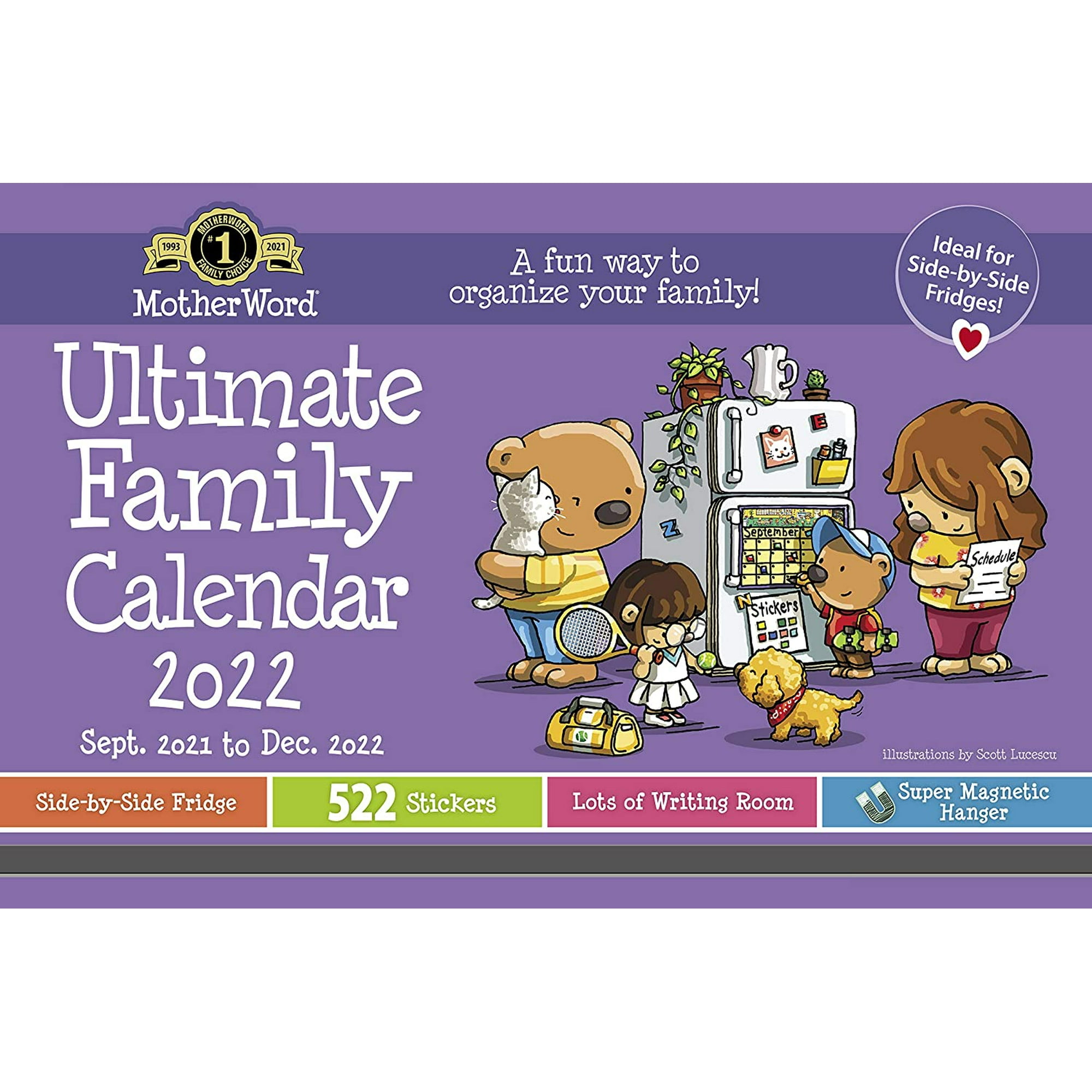 MotherWord Ultimate Fridge Magnetic Hanging Calendar, 16-Month, Sept 2021 - Dec 2022, English, Medium Side by Side | Walmart Canada MotherWord Ultimate Fridge Magnetic Hanging Calendar, 16-Month, Sept 2021 - Dec 2022, English, Medium Side by Side | Walmart Canada
