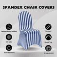 thumbnail image 2 of YCC Linens - 6 Pack Spandex Chair Covers Striped - Royal Blue and White, 2 of 8