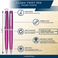 thumbnail image 5 of Clara Twist Purple Ballpoint Pen - Medium Tip Point 0.7mm Black Ink Refill, 5 of 7