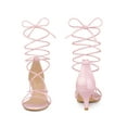thumbnail image 4 of BLISSFUL STEP Strappy Kitten Heel Lace Up Sandals for Women, 4 of 4