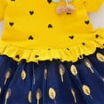 thumbnail image 3 of OUSITAID Été Bébé Filles Manches Courtes Robe Coeur Feuilles Motif Patchwork Robe Enfants Robe, 3 of 7