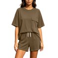 thumbnail image 2 of Maqroz Womens Plus Size Two Piece Lounge Sets Short Sleeve Crewneck Pullover T-Shirts Elastic Waist Shorts Casual Matching Outfits Breathable Sweatsuits Flowy Clothes, 2 of 6