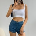 thumbnail image 4 of MESSUEN Cami Tank Top Bralettes for Women Square Neckline Camisole Sleeveless Tank Top Fit Scoop Neck Ribbed Knit Basic Crop Tops Cami Shirts Ladies Tops Summer Shirts White M, 4 of 6