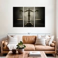 thumbnail image 2 of Elephant Stock Gold Scales Of Justice Wall Art - Horizontal Multi Panel Canvas - Salon Wall Decor - Profession Multi Panel - Black And Gray Decor - 57" x 36", 2 of 8