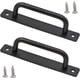 thumbnail image 1 of Manija de puerta corrediza de granero negra Manija de puerta corrediza de aleación con tornillos Manija lisa Gabinetes Garajes Manija de balcón Puerta corrediza de granero Puerta resistente - 2 piezas, 1 of 5