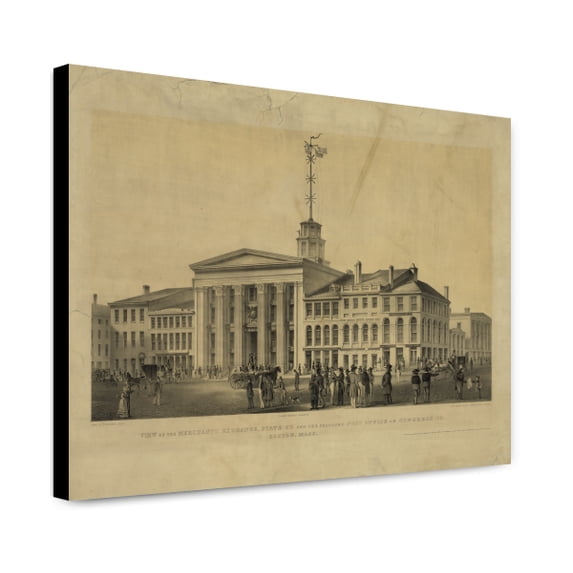 Canvas Print: View Of The Merchants Exchange. Boston, Mass., 1842
