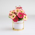 thumbnail image 1 of Soporte de flores chapado en oro, maceta de flores artificiales, flores falsas, adornos para decoración del hogar, regalos, arte floral, 1 of 6