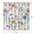 thumbnail image 5 of Artistic Bright Garden Floral Shower Curtain 72x72, Quick-Drying Polyester with Peony and Hummingbird Pattern, 5 of 5