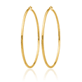 thumbnail image 3 of 14K Solid Yellow Gold 2.25x70mm Round Tube Large Hoop Earrings, 3 of 10