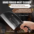 thumbnail image 4 of ENOKING 6.7" Meat Cleaver Knife, High Manganese Steel Serbian Chef Knife Butcher Knife with Sheath Bone Knife for Meat Cutting (Brown Handle), 4 of 7