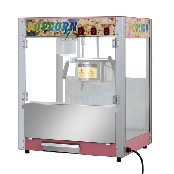 8 Oz Kettle Popcorn Machine, Commercial  850 W Popcorn Maker Countertop for 48 Cups per Batch, Popcorn Popper with 3-Switch Control