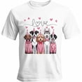 thumbnail image 1 of Camisetas para hombre, camisetas casuales de manga corta con diseño de perro, corazones y amor rosa, camisetas gráficas para adolescentes, niños y hombres., 1 of 8