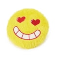 thumbnail image 4 of Plush Emoji Disc Dog Toy Fuzzy Flyer Squeaker Pink Yellow Green Blue or Full Set (Green Monster), 4 of 9