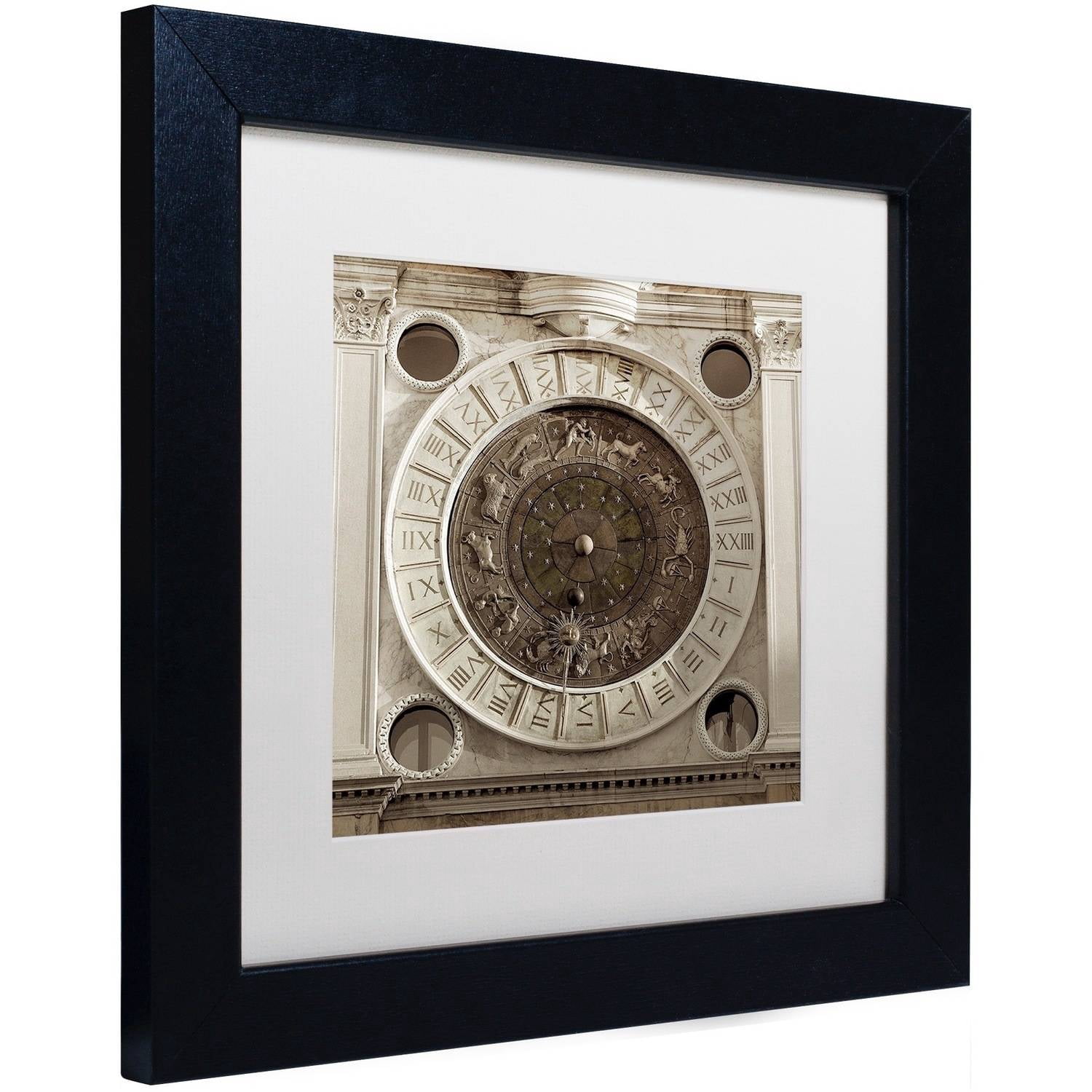 Trademark Fine Art "Il Grande Orologio IV" Canvas Art by Alan Blaustein, White Matte, Black Frame
