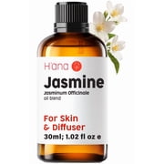 H'ana Jasmine Essential Oil - 1.02 Fl Oz - Calming & Uplifting Floral Aroma for Diffuser & Aromatherapy - for Relaxation, Skin, DIY Candles, Soap Making, Hair