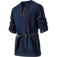 thumbnail image 1 of Camisa de disfraz JEMITOP Renaissance Pirate Viking Blue Navy S para hombre, 1 of 7