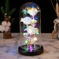 thumbnail image 1 of Regalos de Rosas para Novias, Mujeres, Mujeres, Flores Artificiales, Regalos para El Valentín, Flores de Cristal , Regalos de C Luz colorida negra perfecl cúpula de globo rosa, 1 of 7