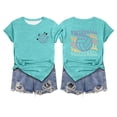 thumbnail image 3 of Graphic Tees for Women Graphic Print Short Sleeve T Shirt with Everyday Wear Comfort Casual Crew Neck Top for Women’s Wardrobe Green 3XL, 3 of 3