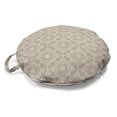 thumbnail image 1 of Vintage Round Floor Cushion with Handle, Classic Motifs Traditional Ornaments Floral Details in Muted Colors Art, Pillow for Living Room & Dorms, 18" Round, Dark Eggshell White, by Ambesonne, 1 of 4