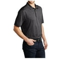 thumbnail image 4 of Yellow Rooster Mens Short Sleeve Shadow Stripe Polo Shirt Deep Black M, 4 of 7